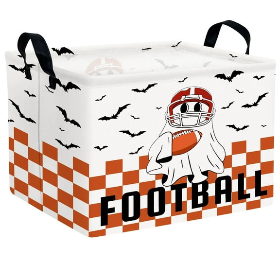 ASKETAM Cute Ghost Halloween Basket for Kids, Trick or Treat, Party Decor, Storage Bin (Football)