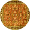 thumbnail image 1 of Ahgly Company Indoor Round Persian Yellow Traditional Area Rugs, 5' Round, 1 of 4