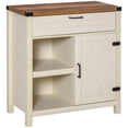 thumbnail image 1 of Rustic Barn Door Storage Cabinet Modern Farmhouse Buffet Sideboard for Kitchen and Dining Room White, 1 of 7