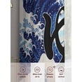 thumbnail image 6 of Ocean Waves Sheer Curtains 96 Inch Long 2 Panels, Japanese Mountain Peaks Waves Letter Sky Light Filtering Rod Pocket Curtains, Sheer Voile Drapes for Living Room Bedroom, 52"x96", 6 of 8