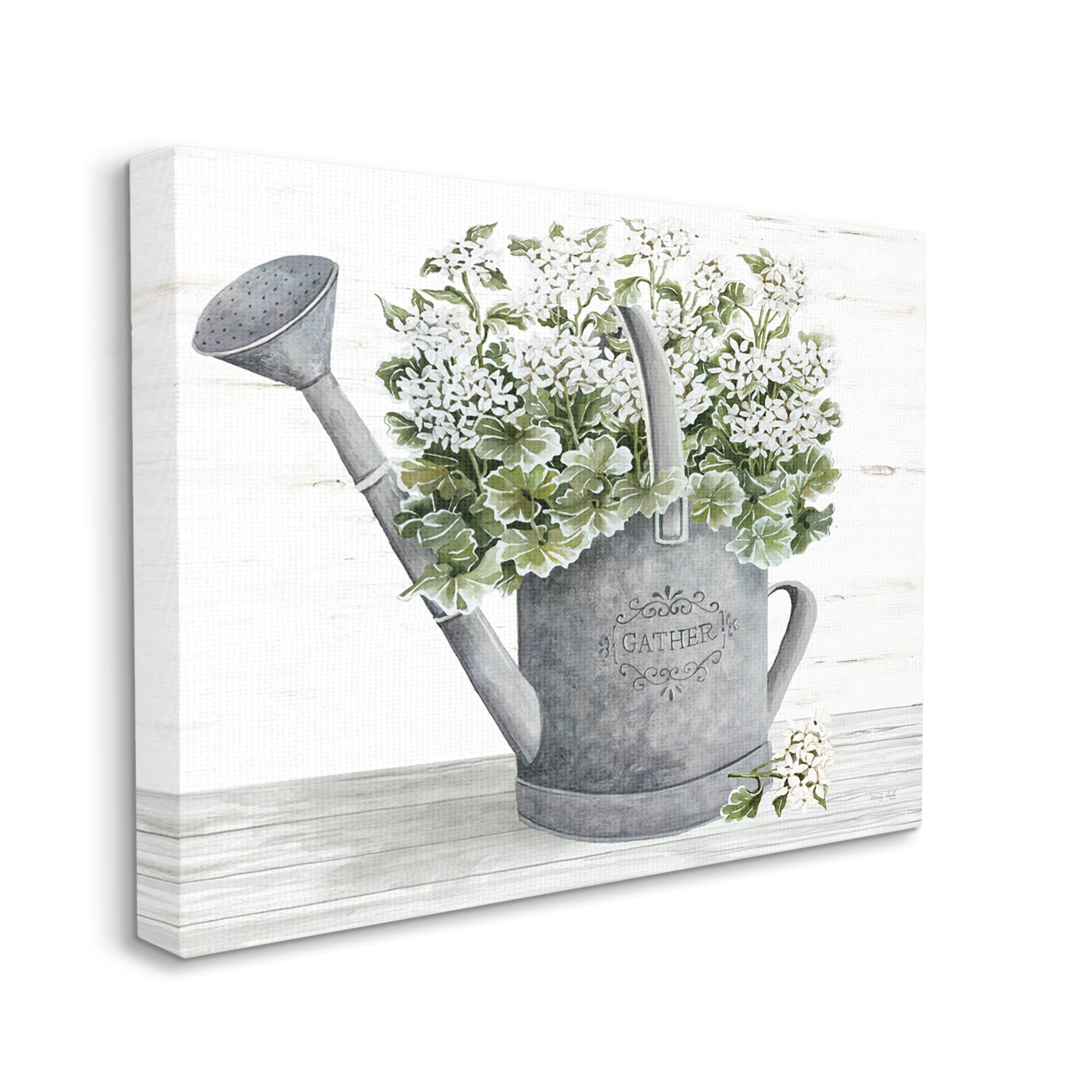 Stupell Country Watering Can Bouquet Botanical & Floral Painting Gallery Wrapped Canvas Print Wall Art