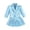 Light Blue, variant on Girls 2 Piece Outfit Set, Butterfly Puff Sleeve Cropped Blazer and Elastic Waist Pleated Skirt, Cute Kids Suit for Back to School Daily Outdoor Casual Party Wear(Light Blue,7 Years)