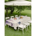 thumbnail image 4 of Outdoor Tablecloth with Umbrella Hole for Patio/Picnic/Party/Camping, Wisteria Waterproof Table Cloth Rectangle Table Cover Washable, Spring Purple Flowers Butterflies Vintage Beige (60"x 120"), 4 of 8