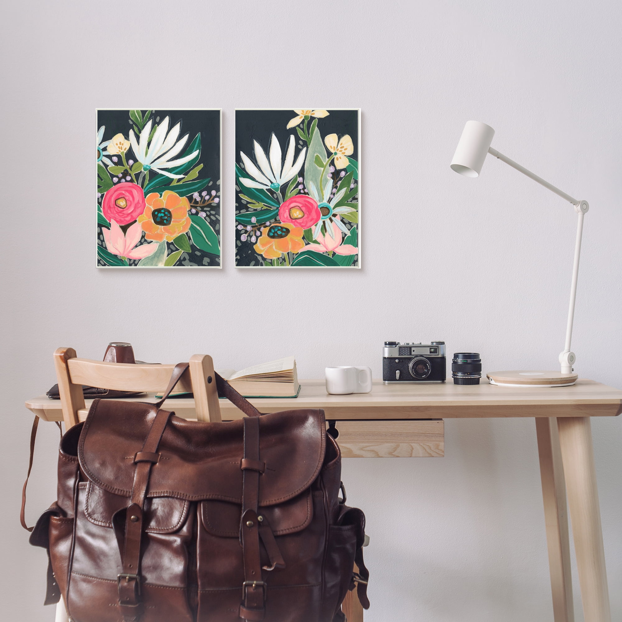 Stupell Industries Abstract Tropical Florals Whimsical Flower Petals Gray Framed by June Erica Vess