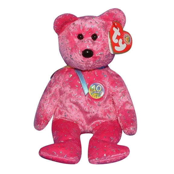 Ty Beanie Baby: Decade the Hot Pink Bear BBOM July 2003 | Stuffed Animal | MWMT's
