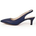thumbnail image 2 of DADAWEN Women's Closed Pointed Toe Pumps Slingback Kitten Heel Dressy Heels Evening Wedding Bride Party Shoes Blue 6 US, 2 of 7