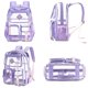 thumbnail image 4 of Mochila Stylifeo transparente para escuela de PVC violeta transparente, 4 of 9