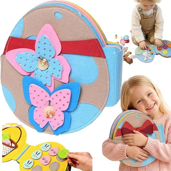 Easter Bunny Felt Busy Book DIY Sticker Set - Montessori Sensory Toy for Toddlers, Fine Motor Skills Learning Activity