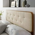 thumbnail image 1 of Cabecero Modway Collins con mechones dobles de tela y madera de nogal, color beige, 1 of 9