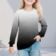 thumbnail image 1 of Cowsor Girl's Crew Neck Tie Dye Sweatshirts with No Hood Casual Color Block Long Sleeve Pullover Tops, 1 of 7