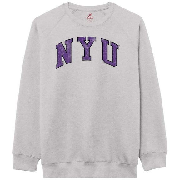 Men's-League Collegiate Wear  Heather Gray NYU Violets Essentials 2.0 Pullover Sweatshirt