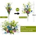 thumbnail image 3 of 3 Bundles Artificial Wildflowers Fake Silk Mixed Pansies 20" Vibrant Faux Flower Arrangements Floral Bouquets for Indoor Vase Home Kitchen Table Centerpieces & DIY Crafts Wedding Spring Decor, 3 of 7