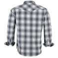 thumbnail image 2 of Coevals Club Men's Western Shirt Cowboy Plaid Country Pearl Snap Button Long Sleeve Two Pockets Work Shirts 30 White Gray Large, 2 of 7