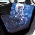 thumbnail image 6 of XYZCANDO Wolves Moon 14 Pieces Auto Seat Covers Full Set Steering Wheel Cover Auto Center Console Armrest Pad Seat Belt Covers Headrest Covers Cup Coasters for Most Cars SUVs Sedans, 6 of 7