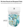 thumbnail image 5 of ZIATUBLES Toilet Seat Lid Cover Breathable Stretch Fabric Toilet Lid Cover Washable Soft Bathroom Decor Fits Most Size Toilet Lids for Home Accessories, Aqua Golden Marble, 5 of 6
