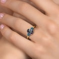 thumbnail image 4 of Gem Stone King 18K Yellow Gold Plated Silver Green Mystic Topaz and London Blue Topaz Engagement Ring for Women | 2.96 Cttw | Oval 9X7MM | Gemstone November Birthstone | Size 8, 4 of 6