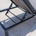 thumbnail image 3 of Bristol Outdoor Adjustable Aluminum Chaise Lounges with Cushion, Set of 4, Black, Dark Grey, 3 of 7