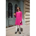 thumbnail image 5 of Arshiner Girls Long Sleeve Dress Fall Cotton Crewneck Tiered Ruffle Swing Solid Casual Midi Dresses, 5 of 7