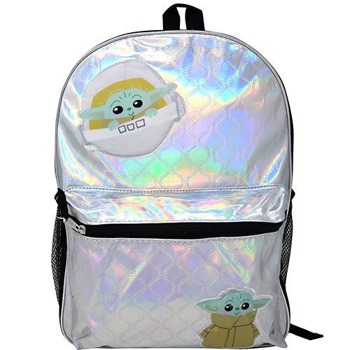 Licensed Star Wars "The Child" Baby Yoda Shiny Quilted 16" Backpack