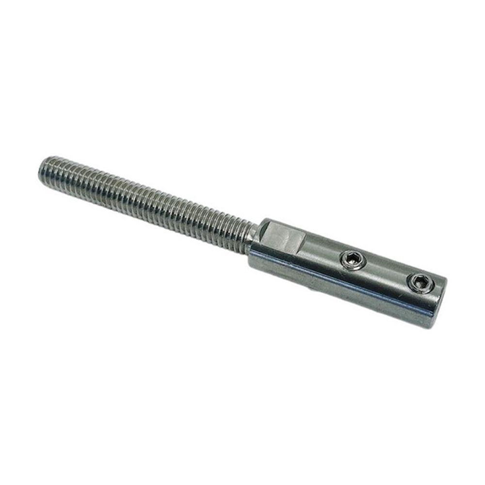 Marine 3/8"-16 Set Screw Threaded Stud For 1/4" Cable Wire Stainless Steel 4 Pcs