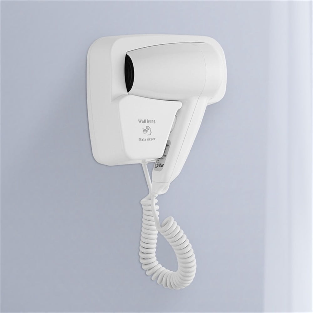 1 Pcs Hotel Wall Mounted Hair Dryer,Professional Household Blow Dryer,White Bathroom Hairdryer with Stand Rack,Fast Drying，Perfect Gifts,for Salon Restroom By HXRH
