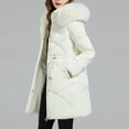 thumbnail image 5 of BRGZLK Women'S Winter Long Parka Coat Waterproof Parka Jacket Trendy Coat Padded Hooded Warm Cotton Quilted Outdoor Jacket Puffer Overcoat Maxi Puffer Coat Lady Long Coats Parka Jacket, 5 of 7