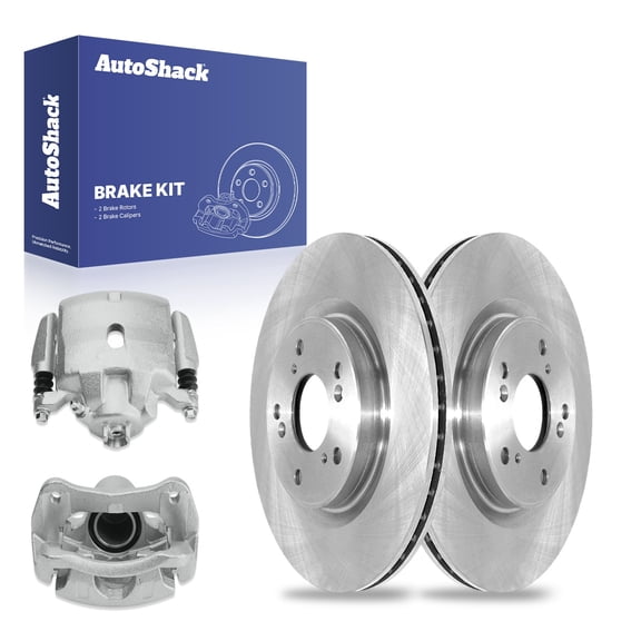 AutoShack Front Brake Rotors Calipers | Replacement for 2012-2016 Honda CR-V 2.4L FWD | 4-PC Brake Kit