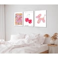 thumbnail image 2 of Pink Preppy Wall Art Framed Set of 3 Trendy Coquette Disco Cherry Posters Retro Guest Check Canvas Prints Poker Painting Positive Quote Pictures Room Decor Aesthetic for Girls Bedroom Dorm 12x16in, 2 of 6