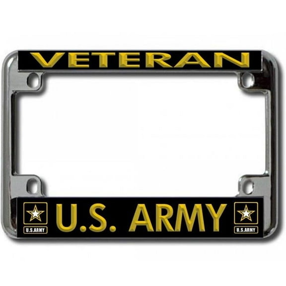 U.S. Army Veteran Chrome Motorcycle License Plate Frame