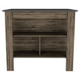 thumbnail image 4 of Kitchen Island, kitchen table 35" H, Four Legs, Three Open Storage Shelves, Dark Brown / Onix, 4 of 5