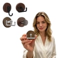 thumbnail image 5 of Zeyigg Suction Cup Dual Hooks, No-Drill No-Damage Wood Grain Round Disc Wall Hanger for Bathroom, Shower, Kitchen Hanging Towels Robes,B, 5 of 6