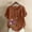 (Fashion 24)Coffee, variant on Women's Floral Print Plus Size Linen Blouse Summer Crew Neck Short Sleeve Irregular Hem Daily T-Shirt Breathable Loose Top