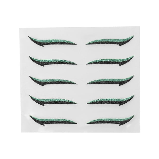 Autocollants pour eye-liner, autocollants colorés, réutilisables, imperméables, pour mariages et soirées dansantes, vert