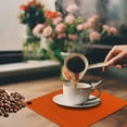 thumbnail image 5 of Fenyluxe Ribbed Placemats - Set of 4 Orange - Everyday/Fall/Thanksgiving/Halloween  Table Mats - Thick Construction, Washable Reusable &amp; Place Mats 11.8*17.7in, 5 of 6