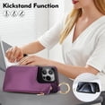 thumbnail image 2 of ELEHOLD Case for iPhone 15 Pro, Magnetic Closure Kickstand Zipper Wallet Case with 3 Card Slots & Ring Holder,Shockproof RFID Blocking Phone Case,Darkpurple, 2 of 8