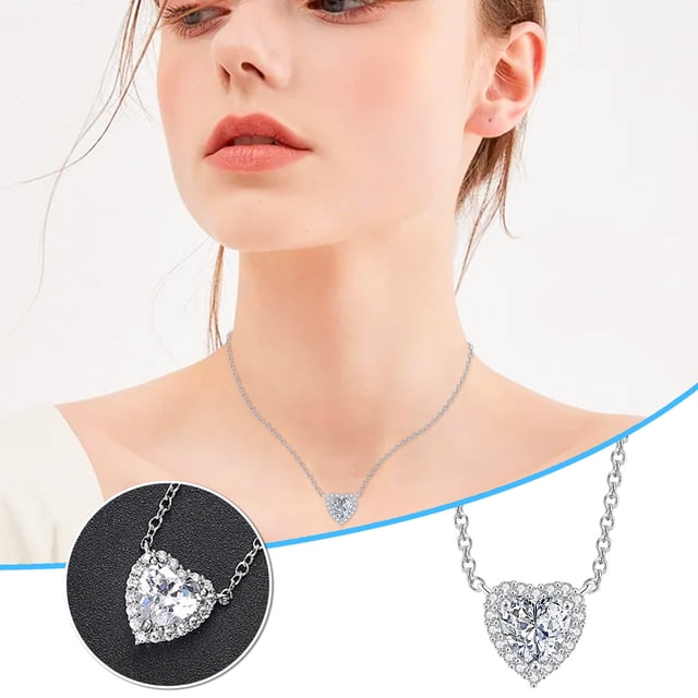 Heliisoer Ladies Love Diamond Eternal Crystal Gemstone Necklace
