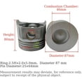 thumbnail image 3 of 4PCS V2203 Piston+Piston Rings With V2203 Full Gasket Kit Combustion Chamber 46mm For Kubota V2203-DI V2203 V2203T V2203E V2203B Engine For Bobcat 337 331 334 341 Excavator 16641-21112, 3 of 9