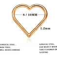 thumbnail image 3 of 2 Pcs Heart Daith Piercing Jewelry, Hypoallergenic Clicker Hoop, 16G Rook Cartilage Helix Earrings, 3 of 6
