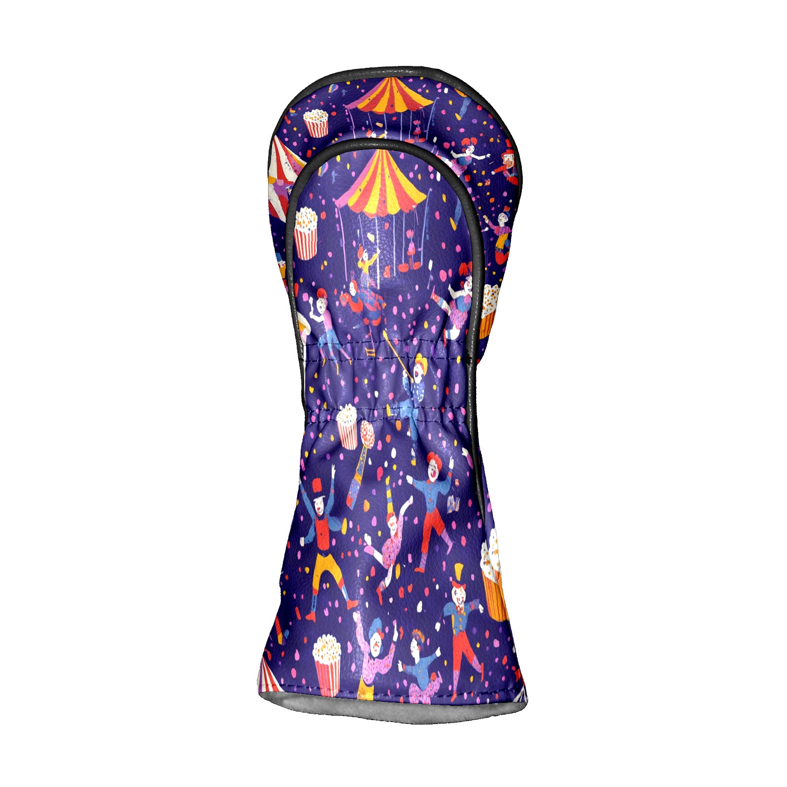 Golf Head Covers Circus Style Design for Driver, Wood & Hybrid, Premium Waterproof PU Leather with Plush Lining, Vintage Golf Gifts