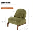 thumbnail image 6 of PAPROOS Accent Chairs, Upholstered Armless Reading Chairs with Lumbar Pillows and Solid Wood Legs, Comfy Living Room Bedroom Lounge Chairs for Apartment, Green-Velvet-1PC, 6 of 10