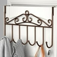thumbnail image 3 of No-Drill Over-the-Door Hooks Heavy Duty Steel Coat Rack 16.14" x 9.05" Wall Hanging Organizer WhiteBlackBronze Non-Marking U-Shaped Hangers for Clothes & Accessories, 3 of 7
