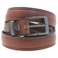 thumbnail image 2 of Men's 1 1/4" Domed Dress Belt Rich Brown Bridle Leather Buckle And Loop Set, 2 of 4