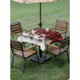 thumbnail image 3 of Outdoor Tablecloth with Umbrella Hole and Zipper, Red Plaid Christmas Square Table Cloth 54x54 Inch Waterproof Tablecloth, Snowman Snowflake Winter Birds Picnic Table Cover for Patio Camping, 3 of 7