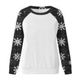 thumbnail image 2 of Womens Christmas Sweatshirts Colorblock Crewneck Pullover Long Sleeve Plaid Snowflakes Loose Casual Holiday Tops (2XL, Dark Gray), 2 of 4