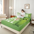 thumbnail image 4 of Manfei Kawaii Big Dill Queen Sheet Sets, Cute Cartoon Pickle Flat Sheet, Teens Kids Boys Girls Queen Fitted Sheet, Microfiber Bedroom Decor, 4 Pieces, 4 of 7