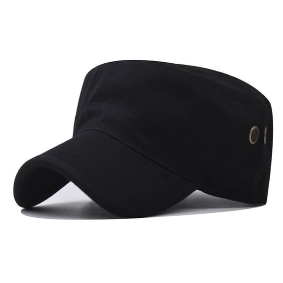 WHEANG Flat Top Baseball Cap Solid Color Outdoor Breathable UV Protection Sun Hat Oversized Casual Fashion Visor Hat Lightweight Sweat-Wicking Daily Outdoor Sports Hat Black