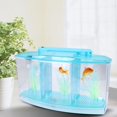 thumbnail image 2 of Acuario con LED acrílico, caja de aislamiento de cría de tres divisiones para peces pequeños (azul), 2 of 14