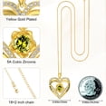 thumbnail image 3 of Taioiat Double Love Heart Birthstone Necklace for Women 14K Gold Plated Rose Flower Pendant with 12 Birthstones Birthday Wedding Anniversary Jewelry Gifts for Her, 3 of 7