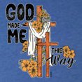 thumbnail image 6 of Wild Bobby God Made Me This Way Cross with Sunflowers Inspirational/Christian Women Tri-Blend Racerback Tank Top, Vintage Royal, X-Large, 6 of 6