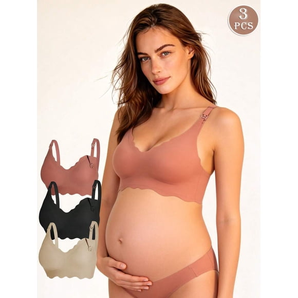 Conjunto De 3 Sujetadores Maternidad Sin Costuras Con Cierre Frontal